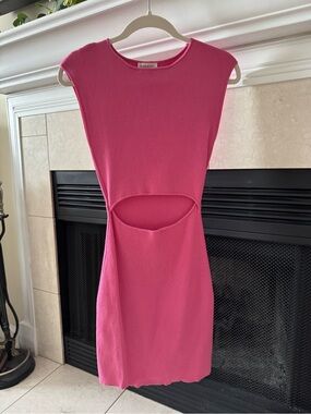 Pink Cutout Sleeveless Bodycon Dress